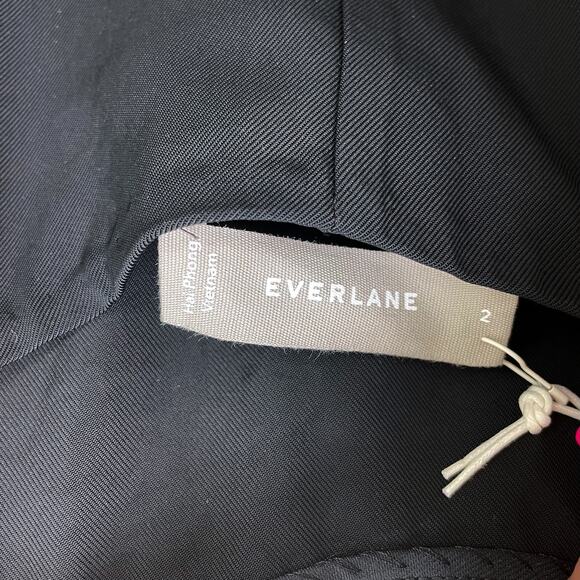 Everlane Womens Midi Slip Dress Size 2 Black Japanese GoWeave Cross-Back NWT - Picture 7 of 7